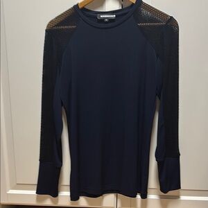 Chic Black Anatomie Mesh Sleeve Top